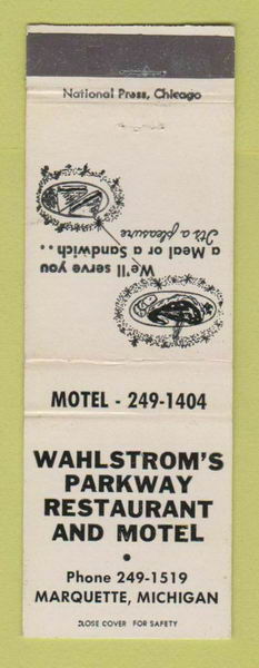 Wahlstroms Parkway Restaurant - Old Matchbook (newer photo)